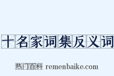 十名家词集反义词是什么意思的图片
